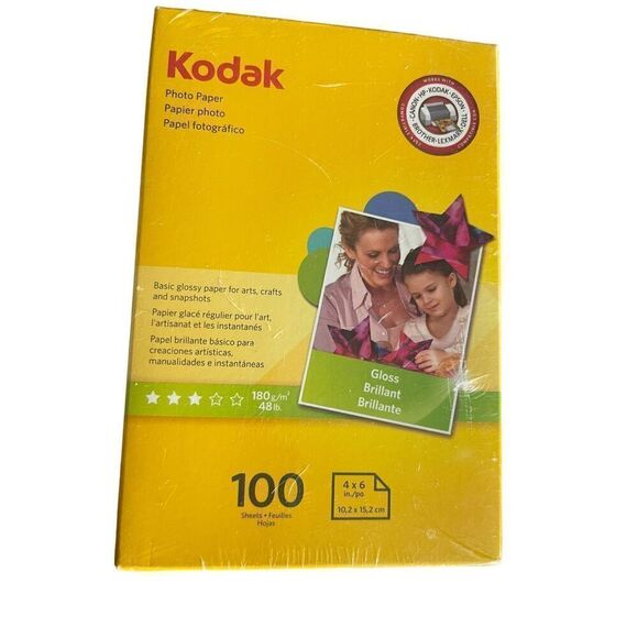 KODAKEAST White 6.5 Mil Glossy 100 Sheets/Pack Photo Paper Size 4 X 6 NEW - Picture 1 of 15